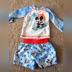 Mickey mouse swim top with matching swim bottoms 3 to 6 months